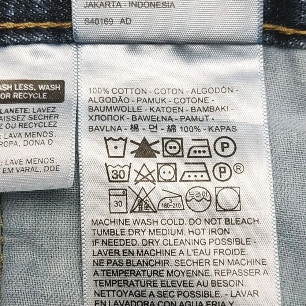 Levi's 514 Jeans Blue Straight Fit Men Size 36 x 32 Dark Wash Cotton